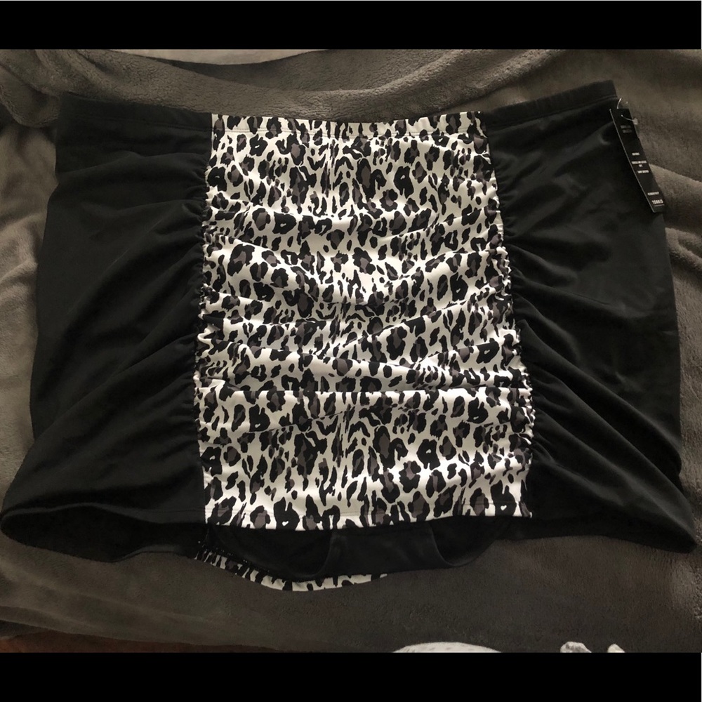 Torrid grey leopard high-waisted bikini bottom